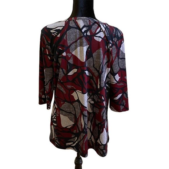 L.C. Fashions Burgundy/Black Shirt sz m - Picture 2 of 6